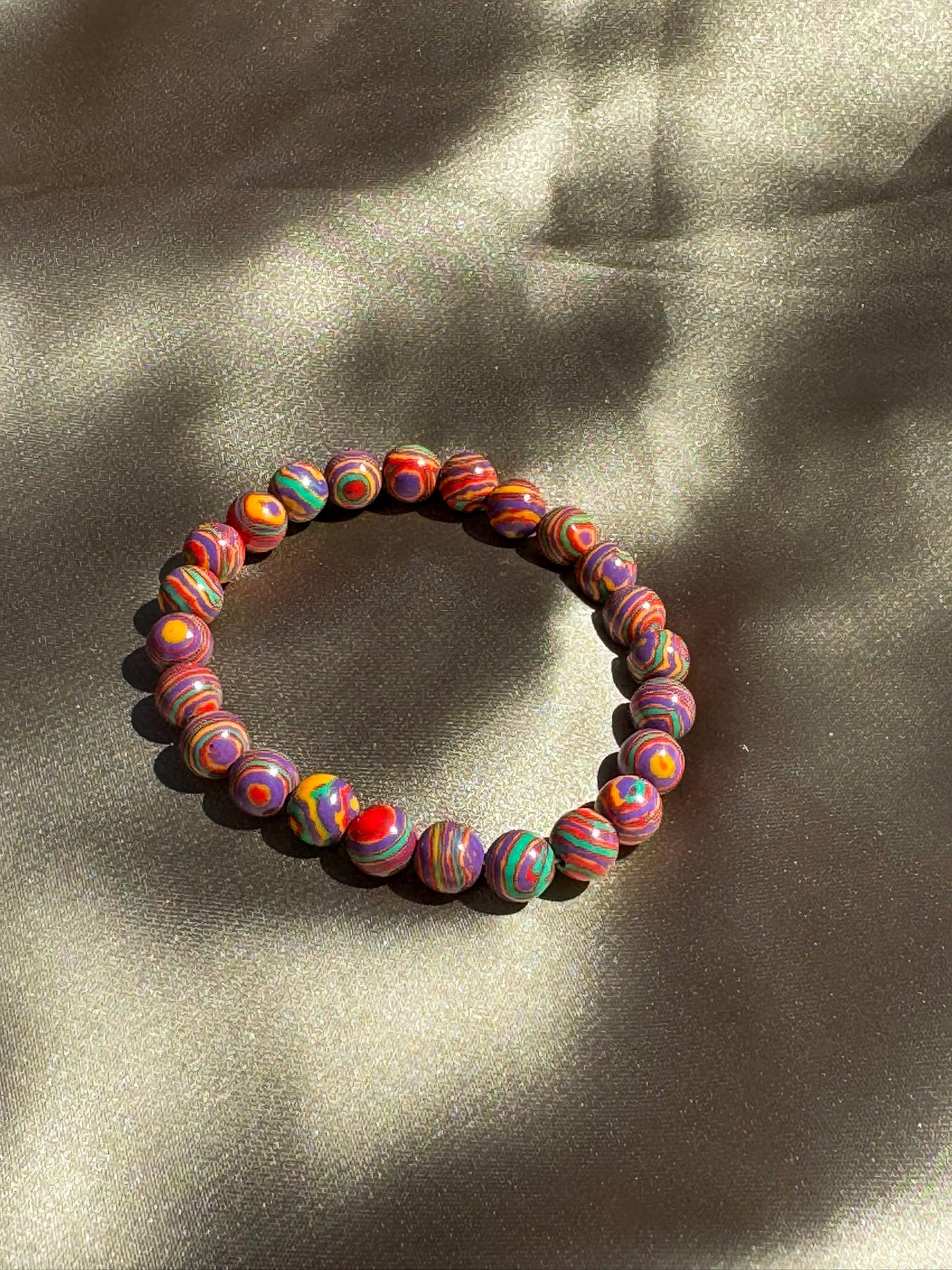 Pulseira Pedras Naturais Padrão Multicolor Boho Chic