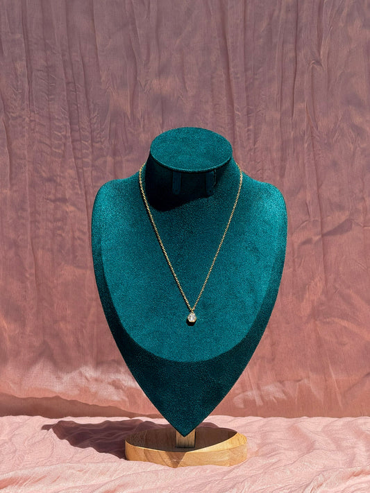 Colar Dourado Aço Inoxidável com Pingente Hexagonal