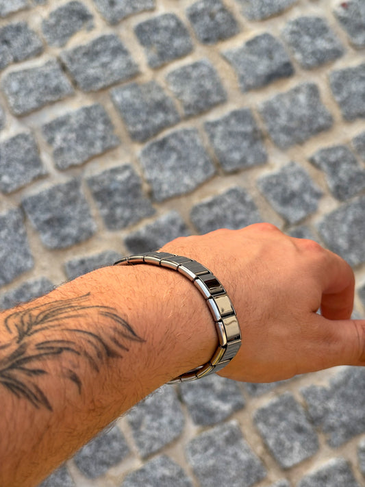 Pulseira Italian Charm Aço Inoxidável de Elos