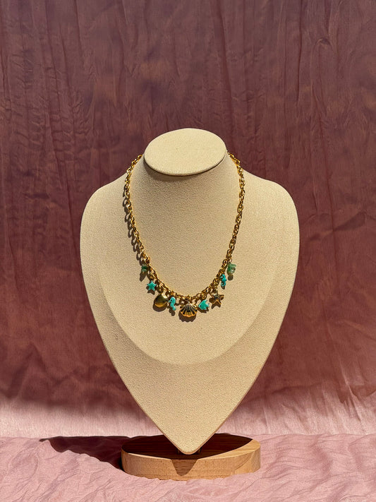 Colar Dourado Aço Inoxidável Ocean Charm