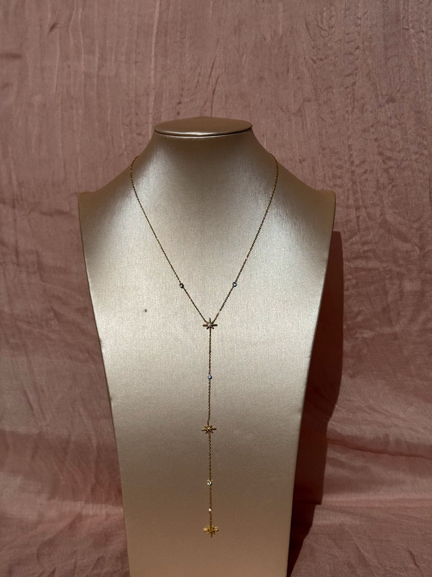 Colar Comprido Dourado Aço Inoxidável